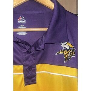 Minnesota Vikings Polo Shirt Men's 3XL NFL Vintage Majestic Embroidered Athletic